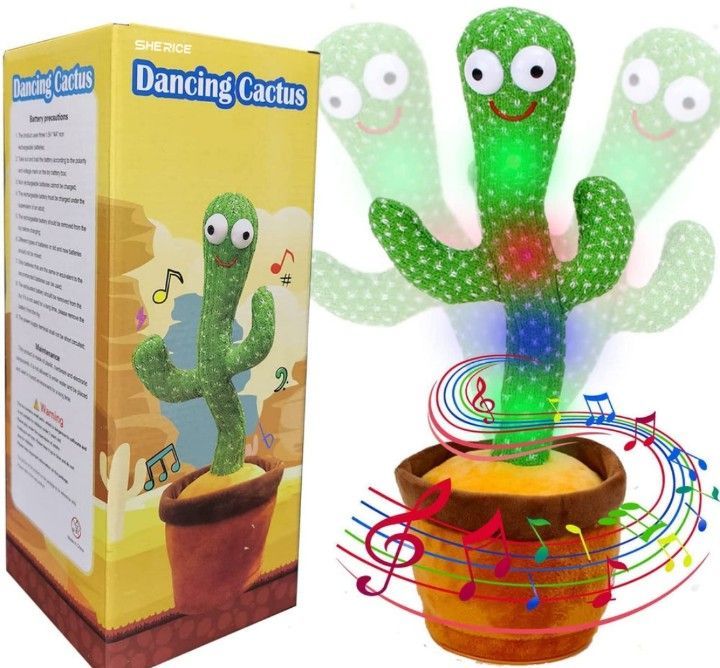 Dancing Talking Cactus Interactive plush Toy | Wriggle & Singing Recording Repeat What You Say Funny Mimicing Funny Toy for Kids