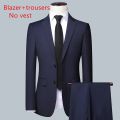 Men's Solid Color Business Suit 2025 High Quality Fashion Banquet Wedding Trend Groom Best Man Single 3/2/1. 