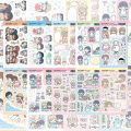 Korean Cute Cartoon Girl Stickers Kawaii Sweet Character Stickers Hand Account Scrapbook Notebook Diary DIY Decorative Stickers.