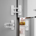 4pcs Easy-to-Install Refrigerator and Freezer Door Locks No Tools or Drilling Required Suitable for Refrigerators Cabinets. 