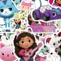 10pcs/30pcs/50pcs Gabby Dollhouse Cartoon DIY Party Decoration Stickers Birthday Party Supplies Kids Boys Girls .