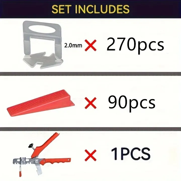 270Pcs%20Clips%20and%2090Pcs%20Plastic%20Tile%20Leveling%20System%20with%201%20Pliers%20Tool%20(Also%20Available%20as%20Individual%20Accessories)%20-%20Reusable%20Wedges,%20Professional%20Spacing%20and%20Alignment%20Kit,%20for%20Ceramic%20Floor%20and%20Wall%20Tile%20Installation%20-%20Image%203