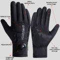 GTUBIKE Winter Cycling Gloves Warm Fleece Windproof Full Finger Gloves Touch Screen Anti-slip Adjustable Buckle Men Bike Gloves. 
