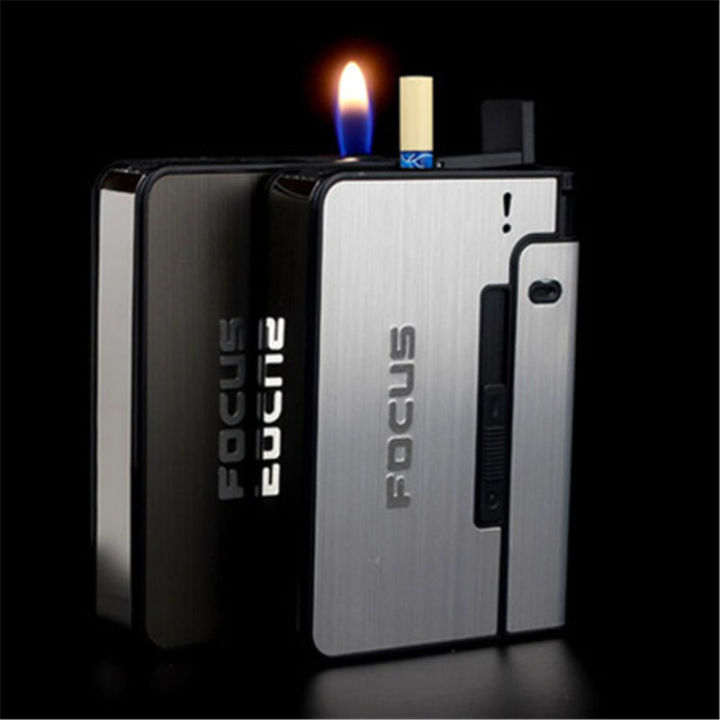 Portable Automatic Cigarette Case Metal Cigarette Holder Box For 10pcs