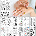 Waterproof Temporary Tattoo Sticker English Letter Star Moon Anchor Fly Bird Fake Tatto Flash Tatoo finger Tato for Girl Women. 