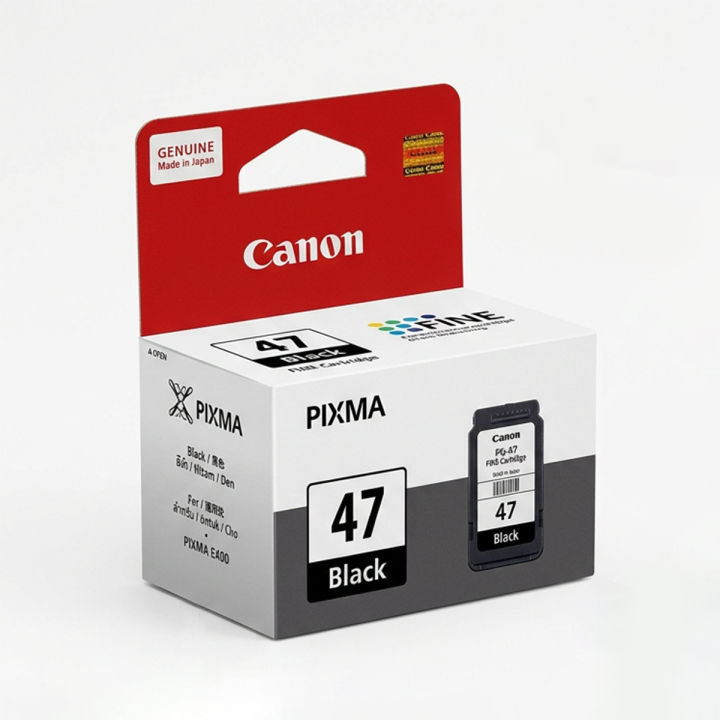Canon PG 47 Black Cartridge - Genuine Canon Ink Cartridge - Printer Ink Replacement