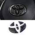 Carbon Fiber Car Interior Steering Wheel Logo Sticker Protective Decoration For Toyota. 