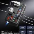Car Inverter, 12V|24V to 110V/220V, High-Power Fast Charging, Universal Socket extension plugs for Cars/Trucks, 4 USB 2 PD Fast charging Power Converter with Voltage Display, 200W, Suitable for Mobile Phones, Computers, Etc. 