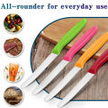 6pcs/12pcs serrated steak knife, stainless steel steak knife with plastic handle, multifunctional kitchen bread dessert knife.. 