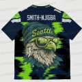 New 11 Seahawks 3D Print T-Shirt Glitch Camo Eagle Mascot Jersey Men Action Green Sportswear Top Tee. 