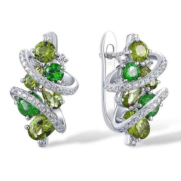 Huitan%20Green/Blue%20Cubic%20Zirconia%20Hoop%20Earrings%20for%20Women%20New%20Temperament%20Elegant%20Bridal%20Wedding%20Party%20Earrings%20Trendy%20Jewelry%20-%20Image%207