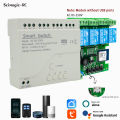 1/2/4 Channel TUYA WiFi Smart Switch Light /Garage Door Controller 12V 24V 110V 220V RF433 Receiver Work with Alexa  Home. 