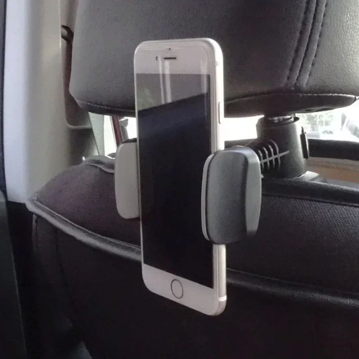 Cell Phone Holder for Microphone Stand 360° Swivel Adjustable Smartphone Clamp Mount in Car Back Seat Headrest Support Bracket