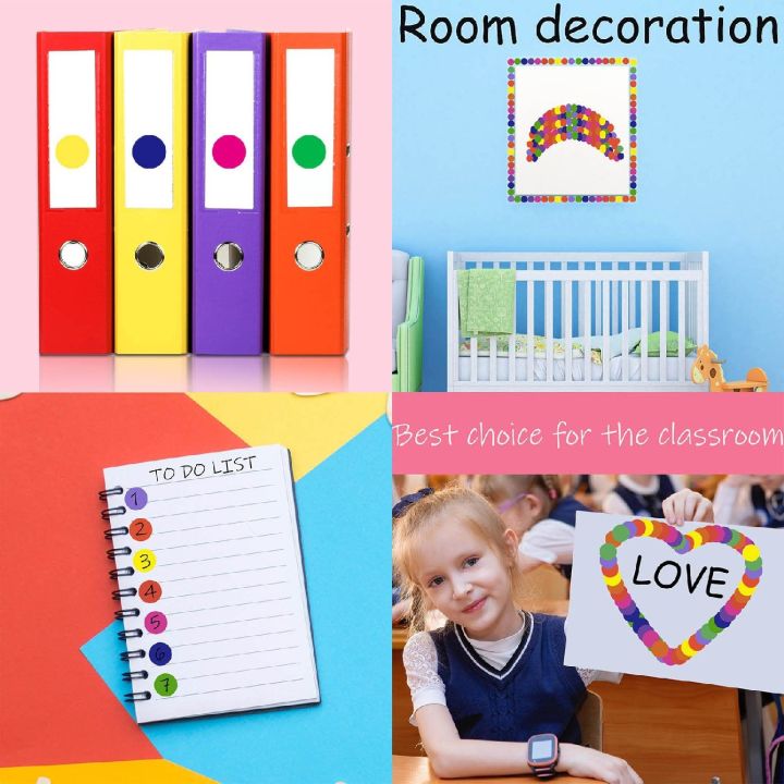 350-700pcs%2010%20Colors%20Colorful%20Dot%20Glue%20Stickers,%20Round%20Label%20Paper%20Round%20White%20Circle%20Round%20Code%20Sticker%20Self-adhesive%20Label%20-%20Image%206