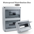 IP65 Waterproof Distribution Box HT-5/8/12/15/18/24 Way ABS Plastic Material Transparent Visual Window Wall-mounted Outdoor Use. 