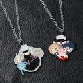 Hot Anime Jujutsu Kaisen Keychain Necklace Gojo Satoru Fushiguro Megumi Figure Enamel Pendant Keyring Cosplay Props Jewelry .