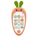 1 PCS Cartoon Radish Simulation Mobile Phone Can Bite The Baby Puzzle Early Education Music Story Learning Phone Toy. 