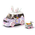 Rabbit Car Building Block Set DIY Cartoon Car Model Assembly Bricks Children's Toy  Suitable for Home Decoration Ornaments. 