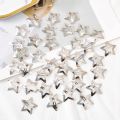 30Pcs Y2K Silver Pentagon Star Hair Clips Matching Bb Clip Ins Mini Metallic Cute Sweet Cool Clip. 