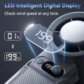 Portable Handheld Turbo Fan 199Gear Strong Wind Speed LED Digital Display 135°Foldable Outdoor 3-in-1 Handheld Fan 8000mAh F5PRO.