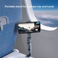 Oatsbasf Portable Phone Holder for Travel Hand-Free Selfie Phone Stand for Trip Plane Tray Table Foldable Phone Mount w/ Clamp. 