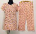 Long Tshirt with Palazzo Set for Women Multicolor Random Design Cotton. 