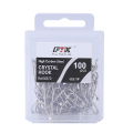 FISH KING 100PCS Saltwater Fishing Hook High Carbon Steel White Single Worm Hook Crank Barbed Fishhook for Bass Fishing Tackle. 