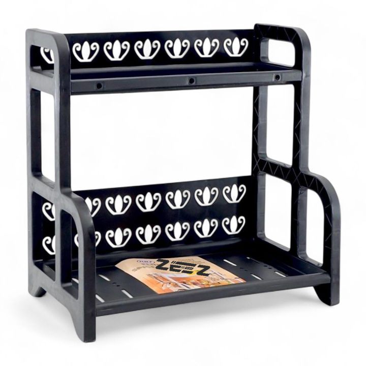 Plastic Kitchen Spice Rack Organizer 2 Tier Countertop Seasoning Shelf ...