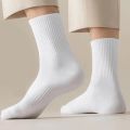 5Pairs Brand Men Cotton New Style White Socks Men Soft Breathable Sports Long Socks Summer Winter for Male Socks Plus Size. 