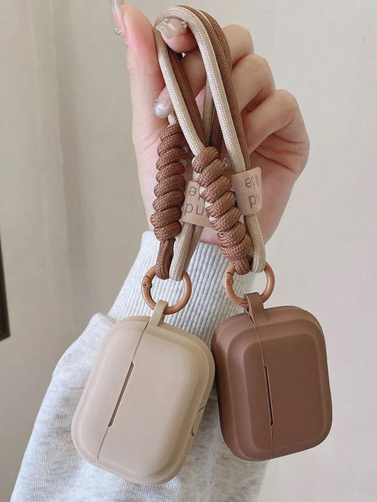 Simple Soft Silicone with Smile Hand Strap Earphone Case For Airpods 4 1 2 Pro 3 Funda Wireless Bluetooth Protective Cover