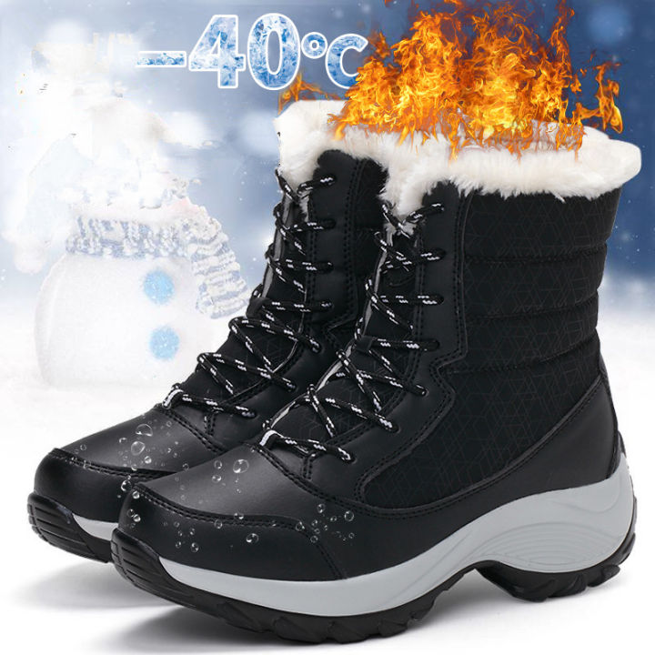 Women%20Boots%20Waterproof%20Heels%20Boots%20For%20Winter%202023%20Tren%20Platform%20Ankle%20Boots%20Keep%20Warm%20Snow%20Shoes%20Plush%20Outdoor%20Short%20Boots%20-%20Image%202
