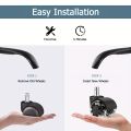 5pcs 2" Heavy Duty Gray PU Silent Swivel Stem Casters, Smooth & Durable Wheels for Office Chairs, Gaming Chairs. 