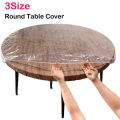Round Tablecloth Elastic Transparent PVC Waterproof Oil-Proof Table Protector Cover Home Fitted Dinning Table Covers 3 Size.