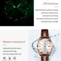 【New Trend】OLEVS Classics Leather Strap Quartz Watch for Women Fashion Elegant Diamond Ladies Watch Waterproof Date Women's Quartz Watch. 