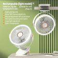 Camping Fan Rechargeable Desktop Portable Air Circulator Wireless Ceiling Electric Fan With LED Light Clip-on Home Fan. 