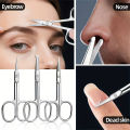 Stainless Steel Small Scissors, Curved & Rounded Blunt Tip for Eyebrows, Eyelashes, Beard Trimming, Moustache.