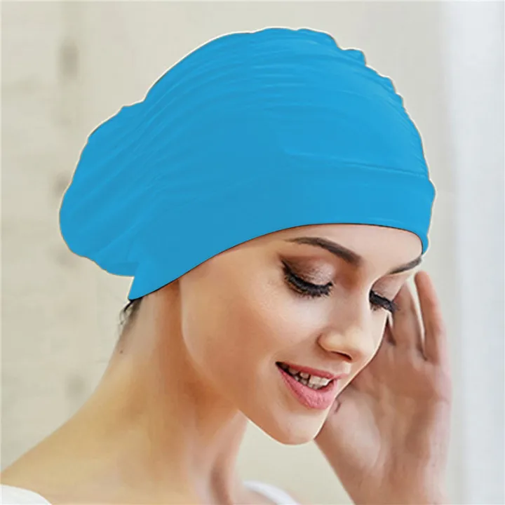 Swimming%20Hat%20Women%20Unisex%20Girls%20Long%20Hair%20Bathing%20Cap%20Swimming%20Cap%20Stretch%20Drape%20Free%20Size%20Swim%20Pool%20Sport%20Elastic%20Nylon%20Turban%20-%20Image%204