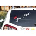 Customize Your Name with Crown for Car Windshield 16 inches long, Waterproof Vinyl Sticker Decals Customised, Custom Name Car Stickers. 