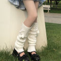 Japanese Style Winter Warm Socks Lolita Warm Leg Knitted Socks  Wool Ball Knitted Foot Covers Leg Warmers With Balls For Women. 