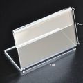 10pcs Clear Acrylic Sign Display Holder with Vertical Slanted Back, L Shape Clear Price Sign Stands Name Card Label Counter Top Stand for Restaurants Hotels Stores (9cm x 7cm). 