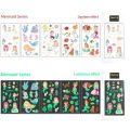 15 Sheets Carton Tatoo Kids Play Temporary Tatoo Sticker for Childrens Body Art Mermaid Sticker Glow Paste on Face Arm. 