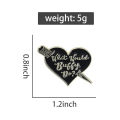 Vintage Punk Alloy Heart Enamel Pins What Would Buffy Do? Classic Black Letter Brooch Clothing Lapel Badge Funny Jewelry Gifts. 