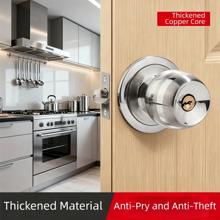 Universal Stainless Steel Spherical Lock for Home Door - Bedroom ...