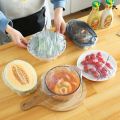 100pcs Disposable Plastic Film Bowl Cover Elastic Food Cover Plastic Wrap Cover. 