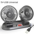 EAFC 5V 12V 24V Car Fan Dual Head Air Cooling Fan 360° Adjustable USB Mini Protable Auto Air Fan Low Noise Car Accessories. 