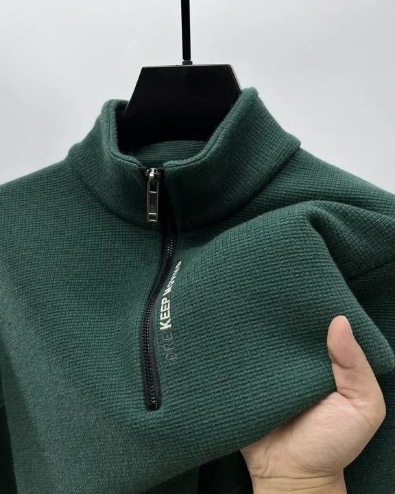 Men's%20Clothing%20Turtleneck%20Sweater%20Fashion%20Men's%20Knitwear%20Solid%20Color%20Chunky%20Half%20Zipper%20Thickening%20Sweater%20Luxury%20Warm%20Sweater%20-%20Image%206