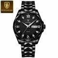Watch for Men Stainless Steel Strap Quartz Watch Business and Luxury Style Gold with Diamond Dial and Calendar Multiple Colors. 