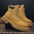 New autumn men shoes boots High Top Fashion Motorcycle Leather Shoes Outdoor leisure comfortable Boots male Lace-Up Botas.