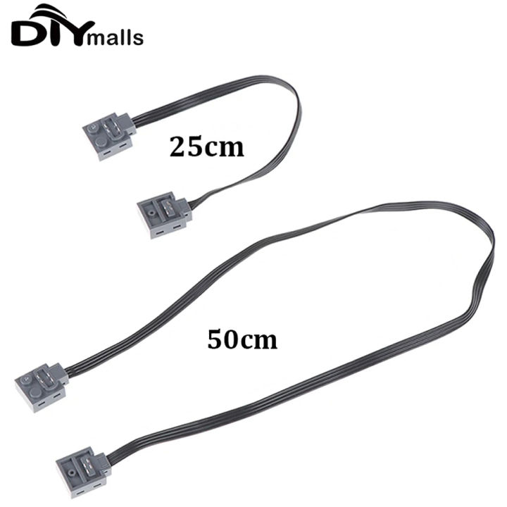 25 50CM Power Functions Extension Wire Cord Connectors Compatible with LEGOEDS MOC Motor 8886 8871 8870 LED Light Link Line 8869