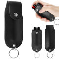 Pepper Spray Pouch PU Leather Pepper Spray Holster Mini Portable Top Flap Pepper Spray Holder Self Defense Spray Keychain.